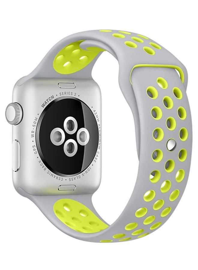 HuHa Replacement Strap Watchband For Apple Watch Series 7 41mm / 6 / SE / 5 / 4 40mm / 3 / 2 / 1 38mm Grey/Green - Image 2