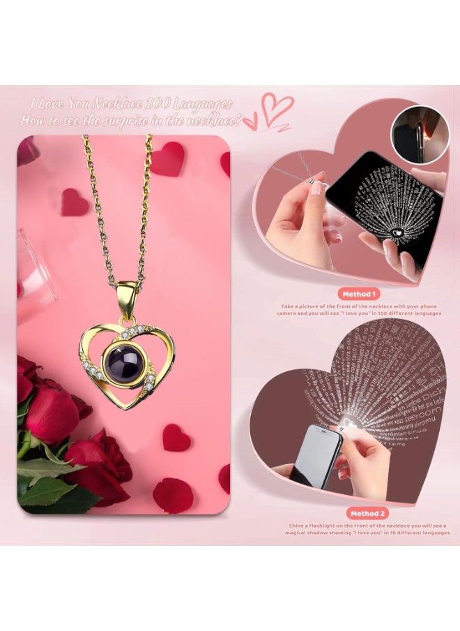 Mijioceon Preserved Rose Moss Bear with Necklace Rose Gifts with Light for Women Girlfriend Wife Mom Grandma Birthday Christmas Valentines Mothers Day Anniversary Wedding Thanksgiving  - Image 4