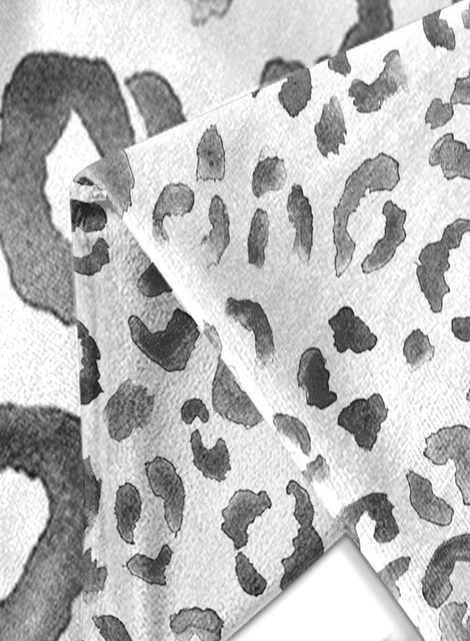 Emvency Set of 2 Throw Pillow Cover Leopard Print Pattern Black Watercolor Hand Paint Decorative Pillow Case Animal Home Decor Square 20 x 20 Inch Cushion Pillowcase - Image 4