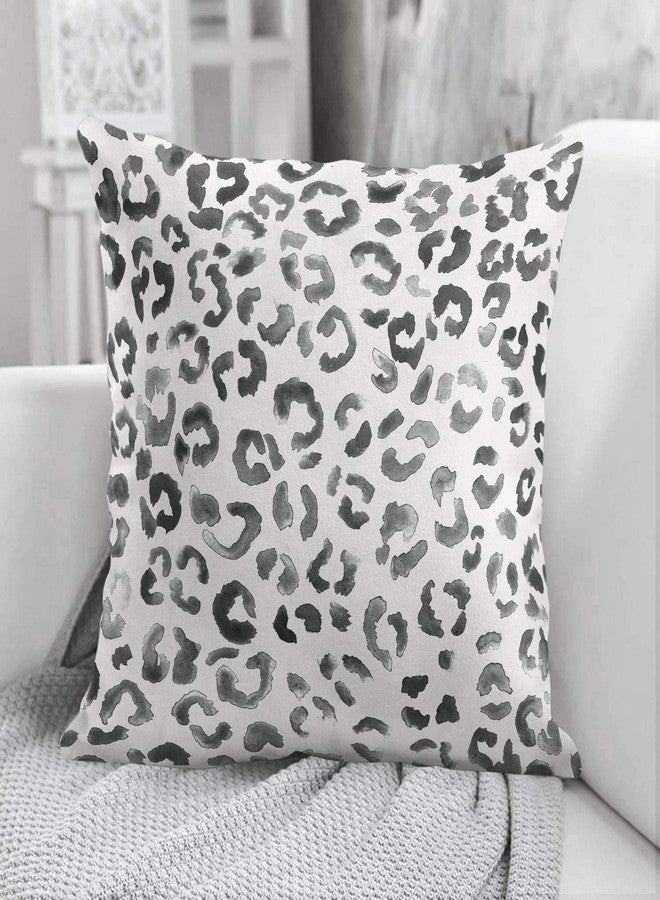 Emvency Set of 2 Throw Pillow Cover Leopard Print Pattern Black Watercolor Hand Paint Decorative Pillow Case Animal Home Decor Square 20 x 20 Inch Cushion Pillowcase - Image 3