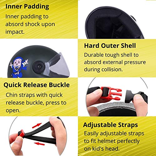 Western Era Stylish Cartoon Character Sticker Full Face Helmet for Kids || Baby Safety and Comfort || (3-12 Years) (Free, Green Matte) (Non-Motorized) - Image 5