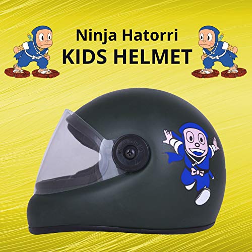 Western Era Stylish Cartoon Character Sticker Full Face Helmet for Kids || Baby Safety and Comfort || (3-12 Years) (Free, Green Matte) (Non-Motorized) - Image 3