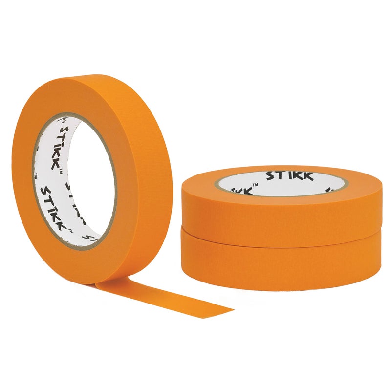 STIKK Painters Tape 3pk Orange Painter Tape 1 inch x 60 Yards Paint Tape for Painting Edges Trim Ceilings Masking Tape for DIY Paint Projects ResidueFree Painting Tape