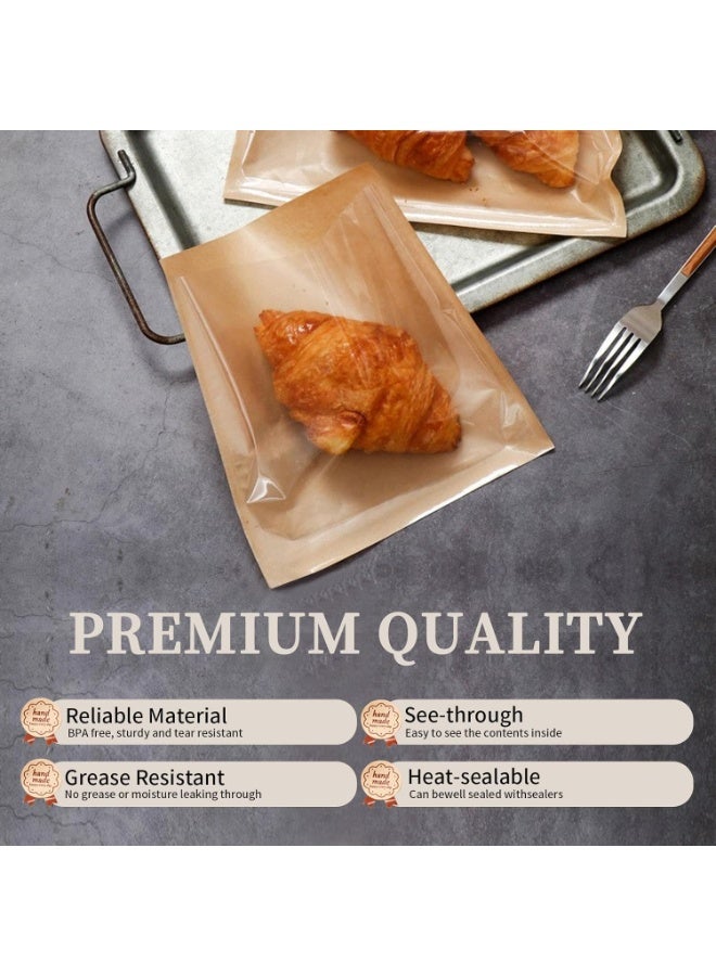 100 Pack Cookie Packaging Bags with stikers, 20x18.5 CM Paper Bakery Bags with Window, Cookie Bag for Party Favors, Snacks, Treats, Bread Baked Goods Packaging,Donut,Baked Treat - Image 5