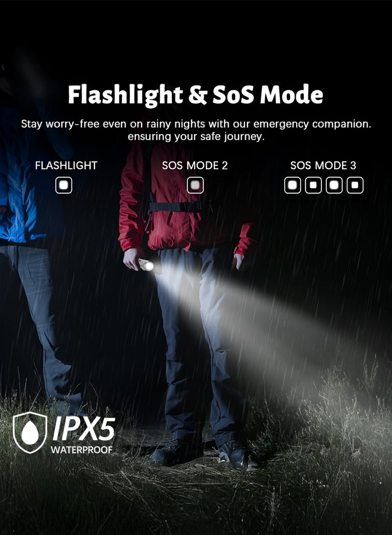 توشيونيكس فانوس تخييم قابل للطي، قابل لإعادة الشحن ببطارية 3000 مللي أمبير، مصباح خيمة LED تلسكوبي بثلاثة ألواح دوارة، فانوس خارجي محمول مقاوم للماء، مصباح يدوي وضوء طوارئ SOS للتخييم والمشي لمسافات طويلة وصيد الأسماك وانقطاع التيار الكهربائي T114720 - Image 3