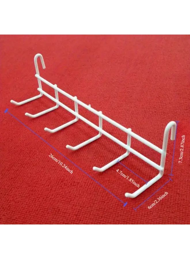 Black Wall Mounted Metal Storage Rack 6 Hooks For Kitchen Pots Pans Utensils - Image 5