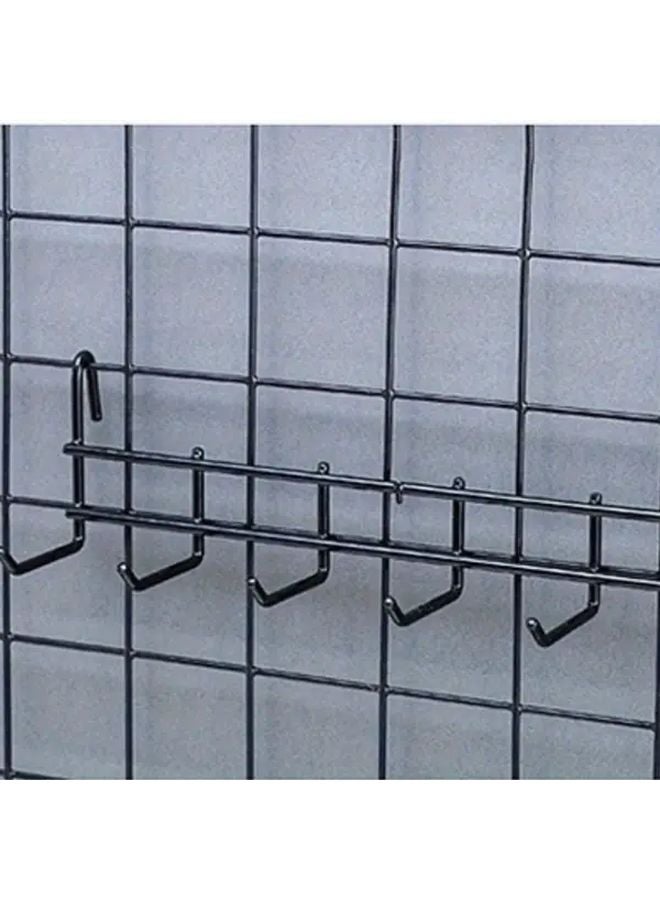 Black Wall Mounted Metal Storage Rack 6 Hooks For Kitchen Pots Pans Utensils - Image 4