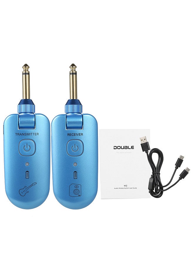 Double double W3 Portable UHF Wireless Guitar Transmitter and Receiver Set 50M Transmission Range Audio Wireless System Built-in Rechargeable Lithium Battery  - Image 5