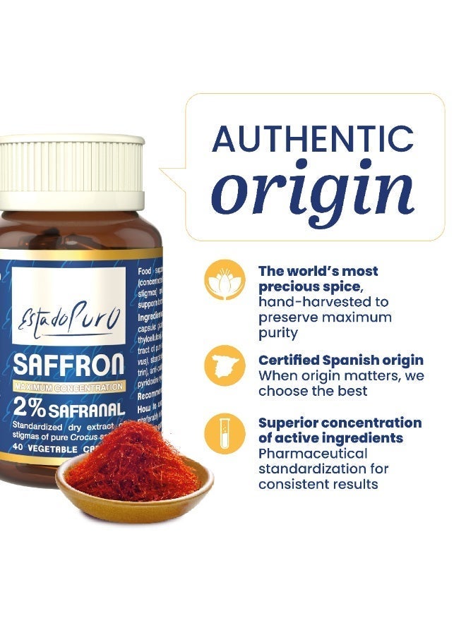 TONGIL Saffron 2% Safranal With Vitamin B6: 30 mg per dose, Vegan-friendly and Spanish origin, non-GMO, non-irradiated - 40 capsules by TONGIL's Estado Puro - Image 5