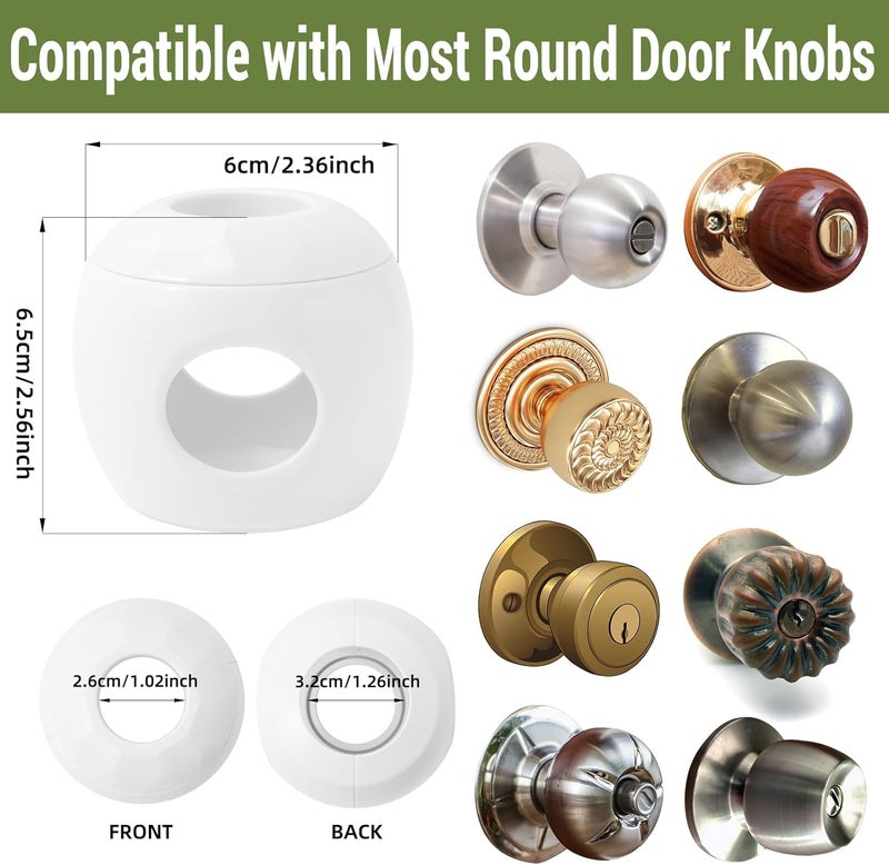 GCRQ Child Safety Door Knob Covers 4 Pack Reusable Baby Proof Door Knob Locks Baby Proof Door Handle Protector for Kids Universal Fit Easy Grip Lockable Design No Tools Needed - Image 2