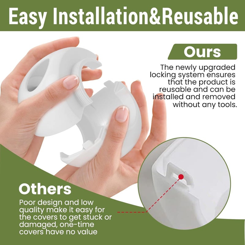GCRQ Child Safety Door Knob Covers 4 Pack Reusable Baby Proof Door Knob Locks Baby Proof Door Handle Protector for Kids Universal Fit Easy Grip Lockable Design No Tools Needed - Image 5