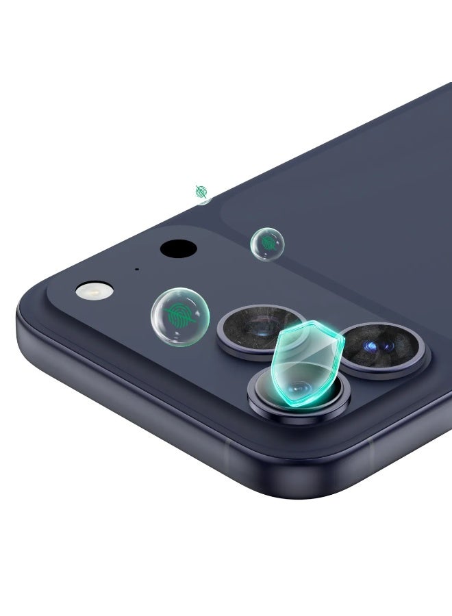 GREEN LION iPhone 17 Pro/17 Pro Max HD Plus Camera Lens/ Ultra-Clear Lenses/ 9H Durable Glass/ Anti-Fingerprint/ Shatter Protection/ Water Resistant/ HD Clarity - Blue Titanium - Image 2