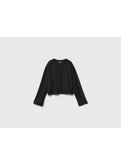 UNITED COLORS OF BENETTON Blouse With V-Neck