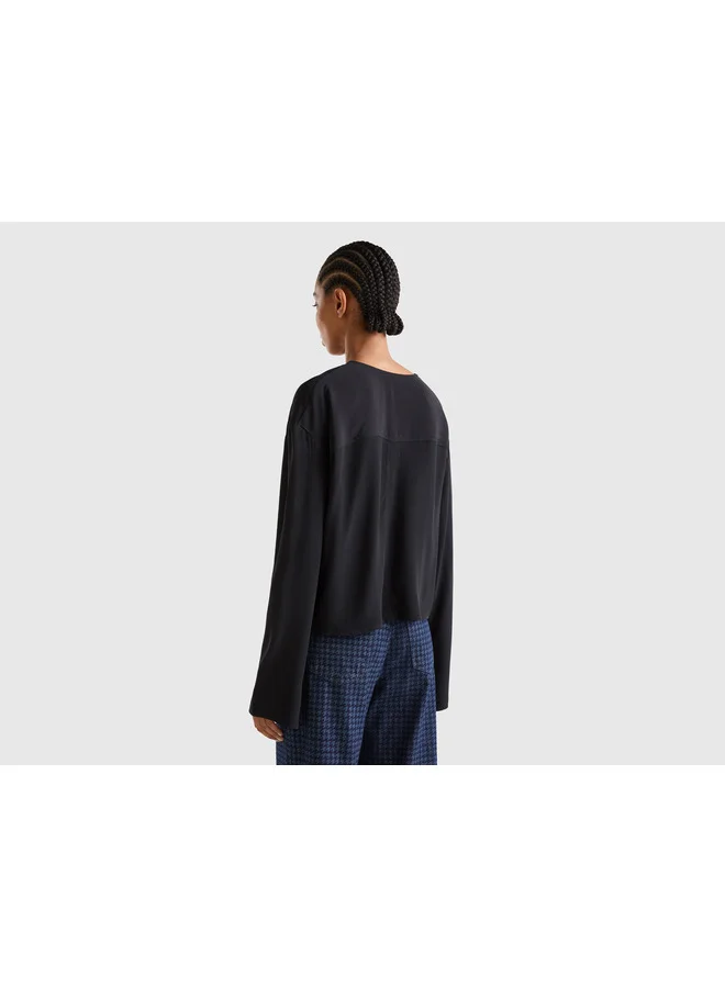 UNITED COLORS OF BENETTON Blouse With V-Neck