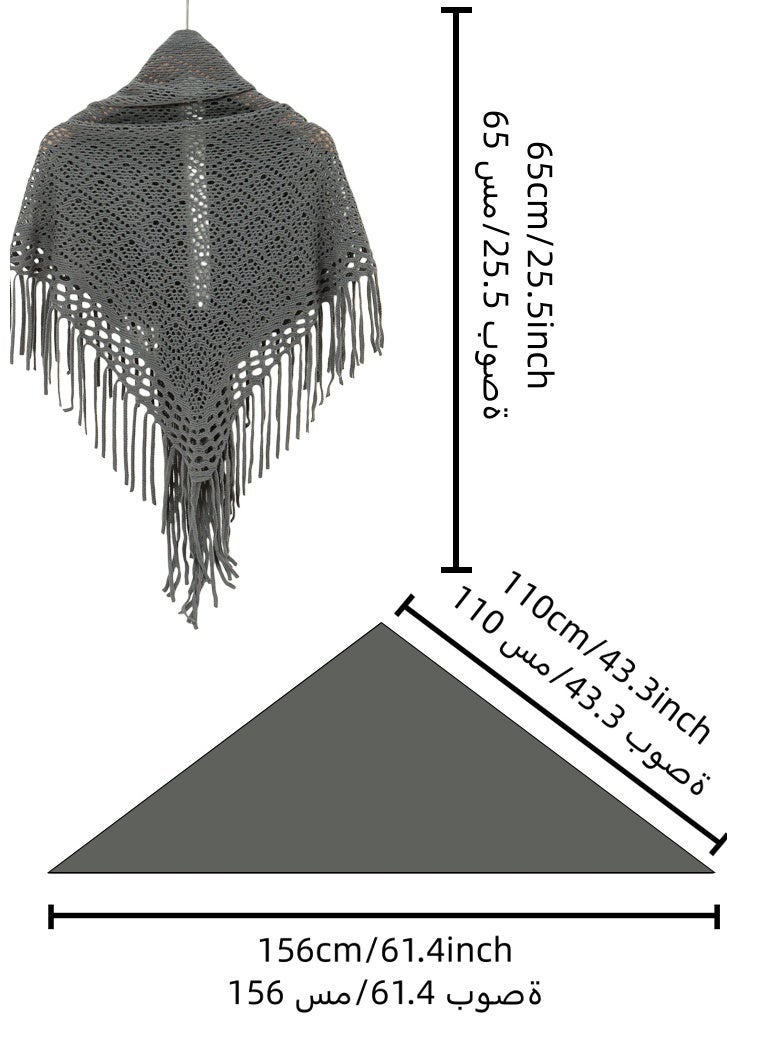 ISI Women Knit Shawl with Tassel Fashion Clothes Essential Scarf for Evening Party - Image 4