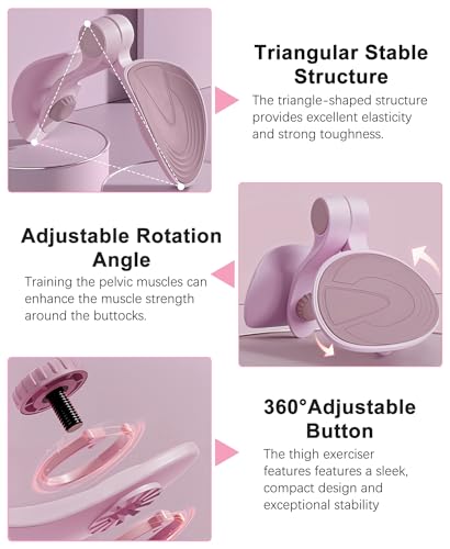 TINRIEF Kegel Exerciser Pelvic Floor Muscle Exercise Devices for Women Inner Thigh Exerciser Leg Workout Equipment Thigh Trainer for Male Hip Trimmer Inner Thigh Toner Workout Pink - Image 3