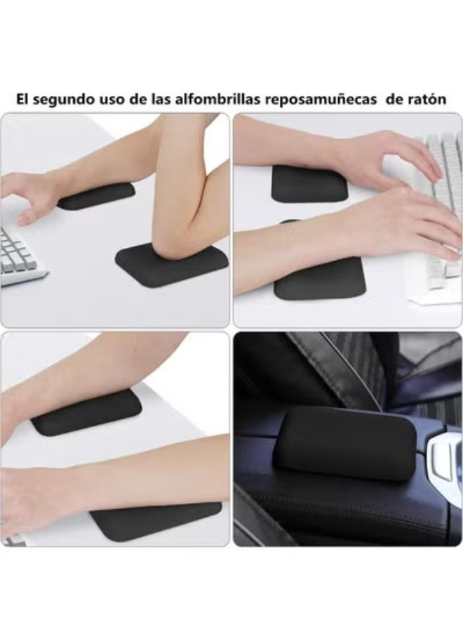 Wrist Rest for Keyboard and Mouse, Mouse Wrist Support Pad Combo with Massage Design, Memory Foam Non-Slip Wrist Rest PU Base Set for Pain Relief Desk Office Laptop Gaming, Gray - Image 3