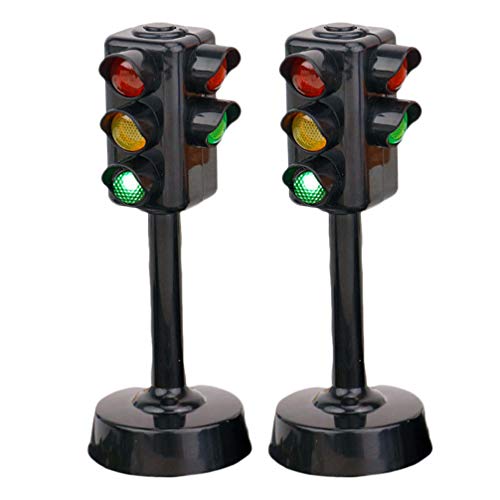 NUOBESTY Kids Traffic Light Toy Traffic Signal Light Model Toys Early Education Playset for Kids Toddler Pack of 2Random Size - Image 1