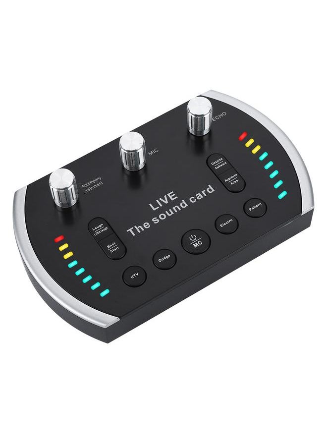 Thoraya Intelligent Voice Control Colorful Light Voice Changer Live Sound Card Microphone  - Image 3