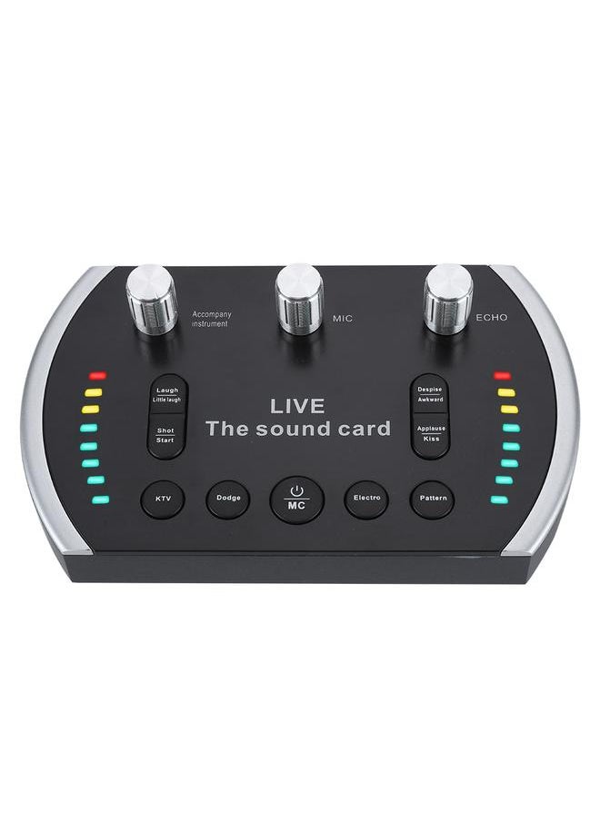 Thoraya Intelligent Voice Control Colorful Light Voice Changer Live Sound Card Microphone  - Image 2