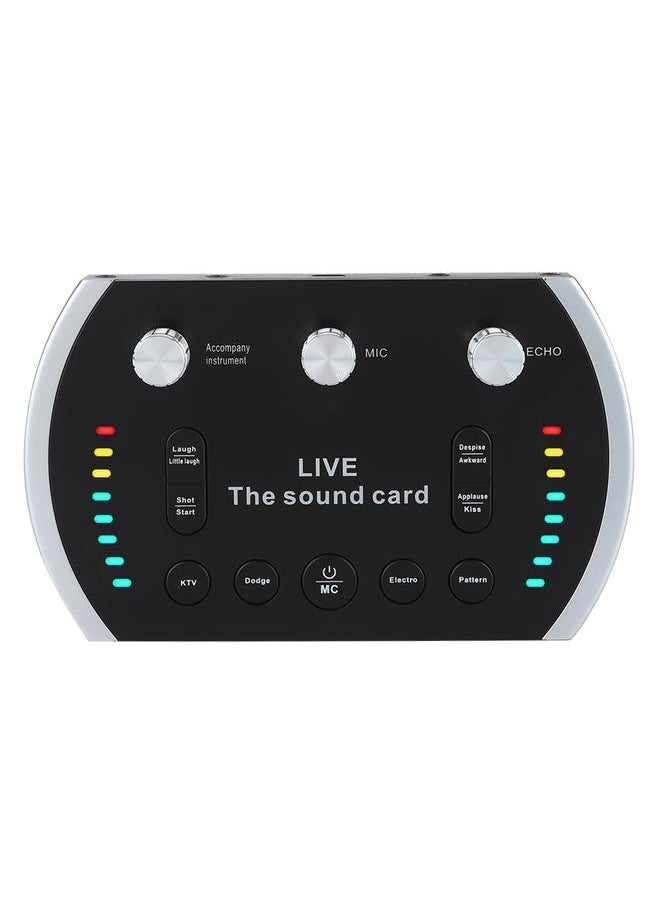 Thoraya Intelligent Voice Control Colorful Light Voice Changer Live Sound Card Microphone  - Image 4