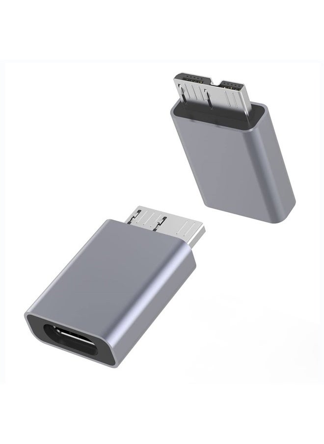 rgzhihuifz USB 3.0 Type-C Female to USB 3.0 Micro B Male Adapter USB 3.0 Micro B Adapter Connector for Mobile Hard Disk 2-Pack  - Image 3