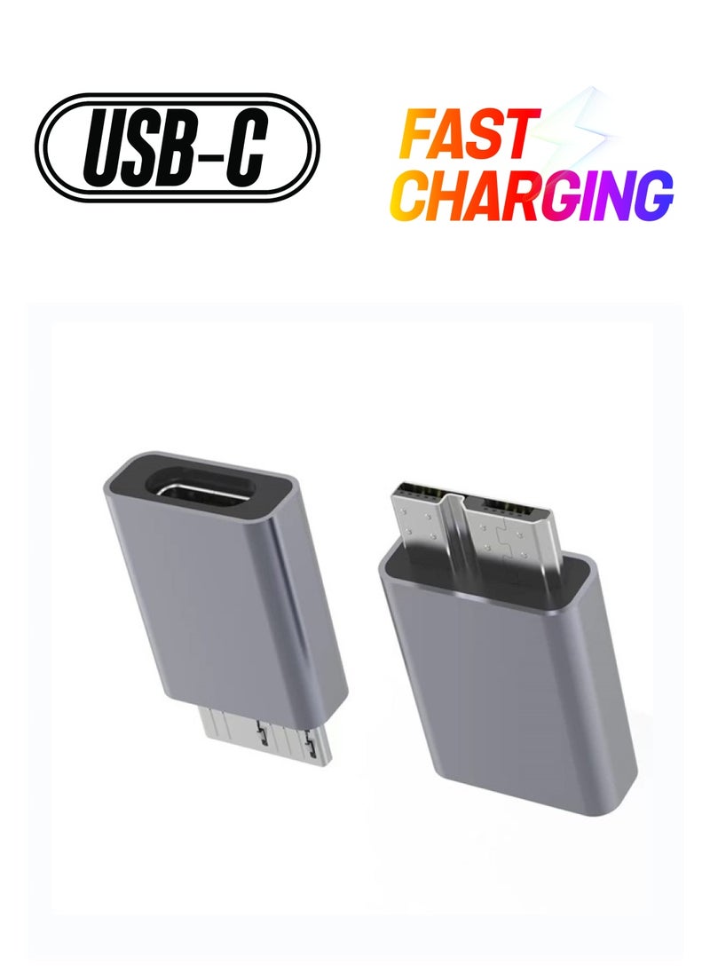 rgzhihuifz USB 3.0 Type-C Female to USB 3.0 Micro B Male Adapter USB 3.0 Micro B Adapter Connector for Mobile Hard Disk 2-Pack  - Image 1
