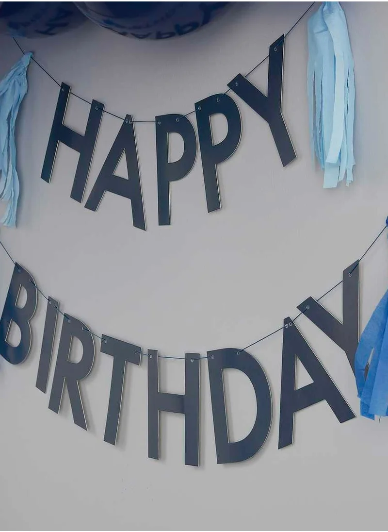 Ginger Ray Bunting - Happy Birthday with Tassels - Blue