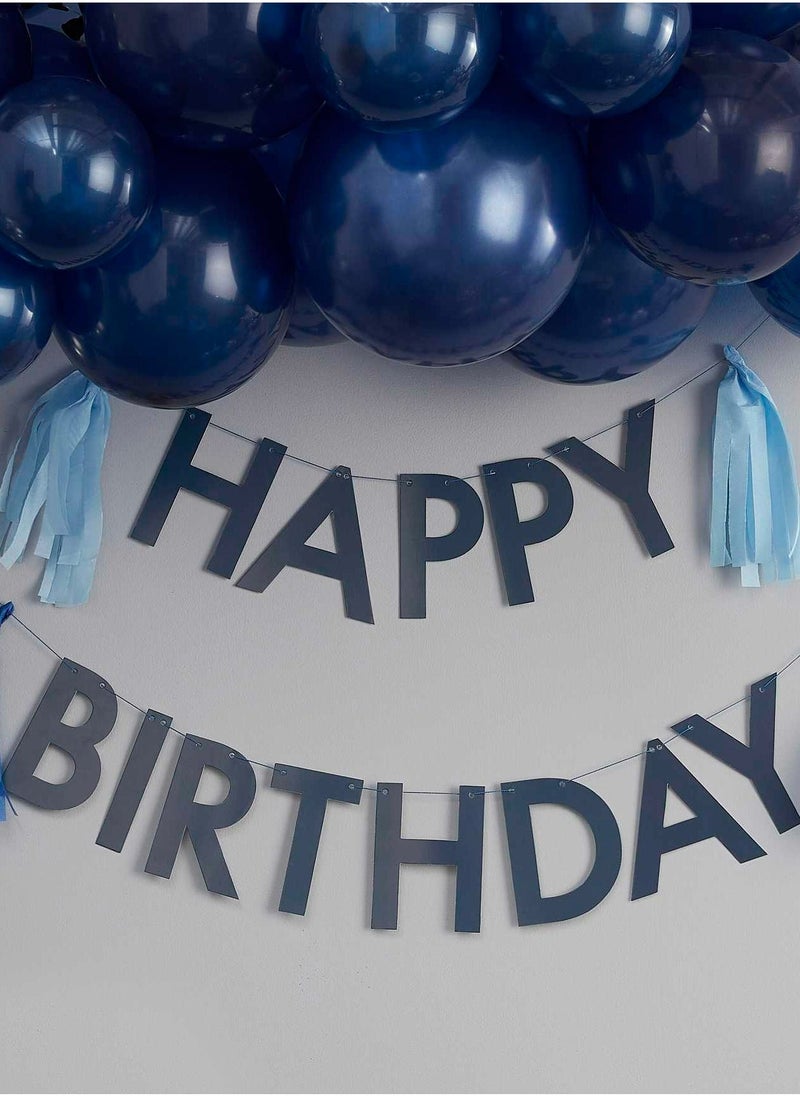 Ginger Ray Bunting - Happy Birthday with Tassels - Blue - Image 1