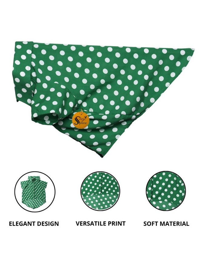 سايج سكوير قميص كلاب مطبوع عليه شعار Crazy، قميص كلاب رائج، ناعم للغاية وخفيف الوزن، ملابس كلاب مريحة وجيدة التهوية، ملابس عصرية (Xsmall - 12 بوصة) (أخضر بولكا) - Image 2