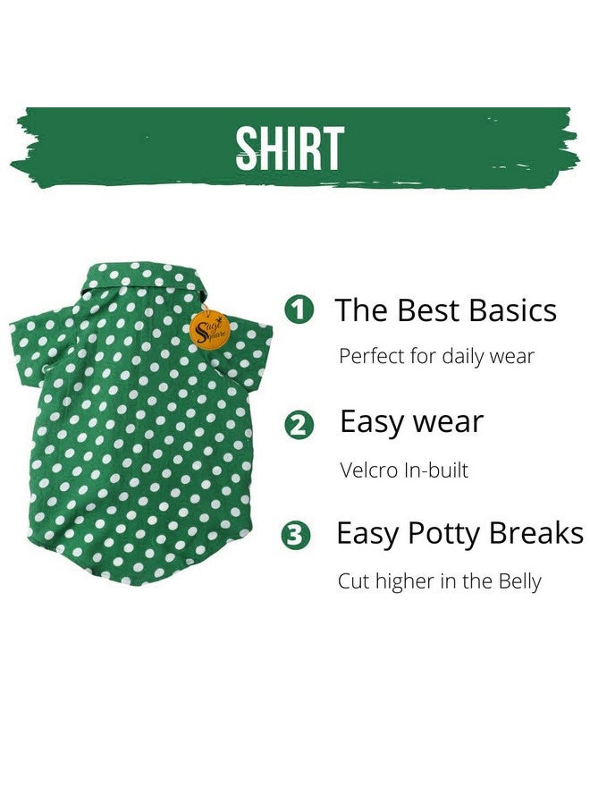 سايج سكوير قميص كلاب مطبوع عليه شعار Crazy، قميص كلاب رائج، ناعم للغاية وخفيف الوزن، ملابس كلاب مريحة وجيدة التهوية، ملابس عصرية (Xsmall - 12 بوصة) (أخضر بولكا) - Image 5