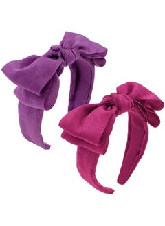 Bow Headbands For Women Double Layer Bow Knotted Headband Red Fashion Headbands Purple Designer Headbands Top Knot Turban Hair Accessories For Girls 2Pcs - pzsku/ZBF24D16033A957661D54Z/45/_/1696664884/2e98c111-a646-4ea8-8156-ba15792b906c