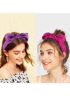 Bow Headbands For Women Double Layer Bow Knotted Headband Red Fashion Headbands Purple Designer Headbands Top Knot Turban Hair Accessories For Girls 2Pcs - pzsku/ZBF24D16033A957661D54Z/45/_/1696664893/06776a14-95af-416e-b72e-6bb7b1d76e05