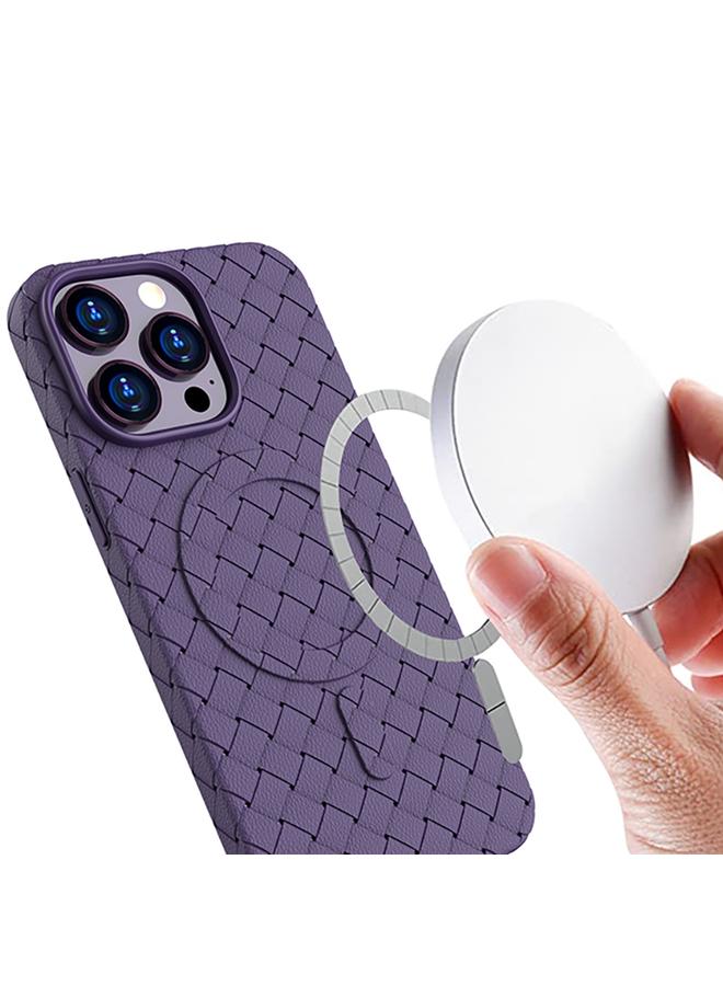 اس-توب جراب لهاتف iPhone 13 Pro Max بنمط منسوج، جراب هاتف مغناطيسي مبرد من MagSafe - Image 5