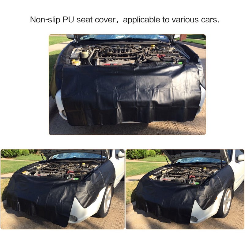 RUPSE 3 Pcs Fender Protectors for Mechanics,Microfiber Leather Car Fender Cover Mats Pads,Mechanic Magnetic Fender Protector Mat with Hooks - Image 2