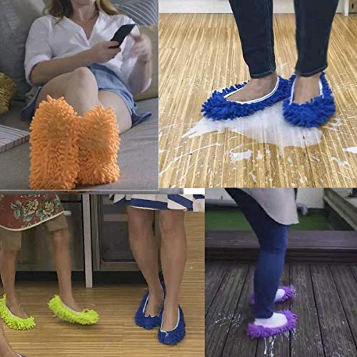 SUSIFT 10 PCS 5 Pairs Dust Duster Mop Slippers Shoes Cover, Multi Function Washable Microfiber Foot Socks Floor Cleaning Shoes Cover for House Kitchen Office - Image 4