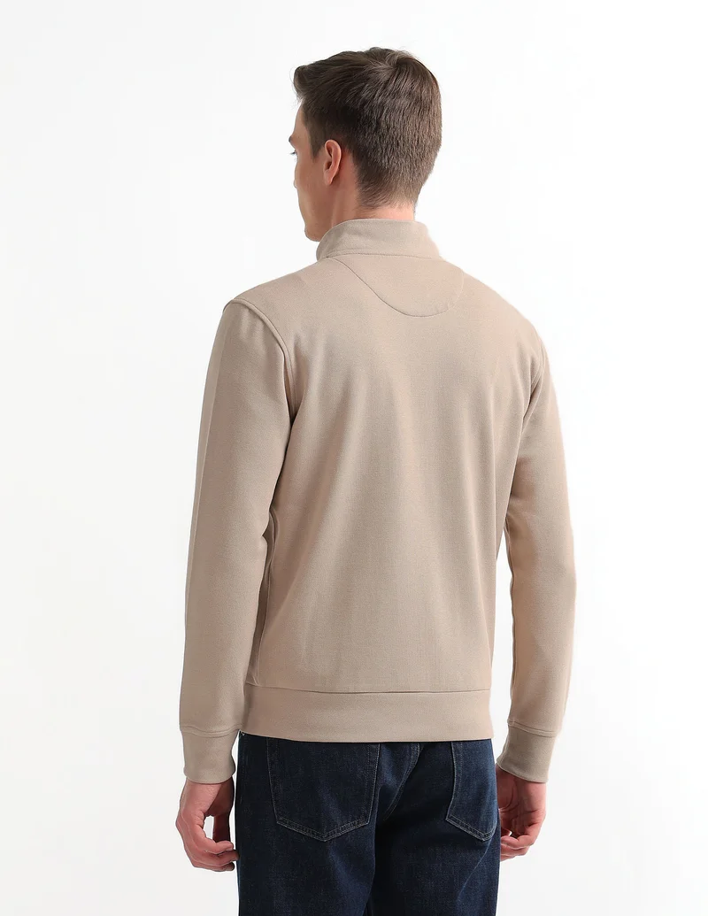 Arrow Beige Solid Regular Fit Sweatshirt for Men | Best Price UAE
