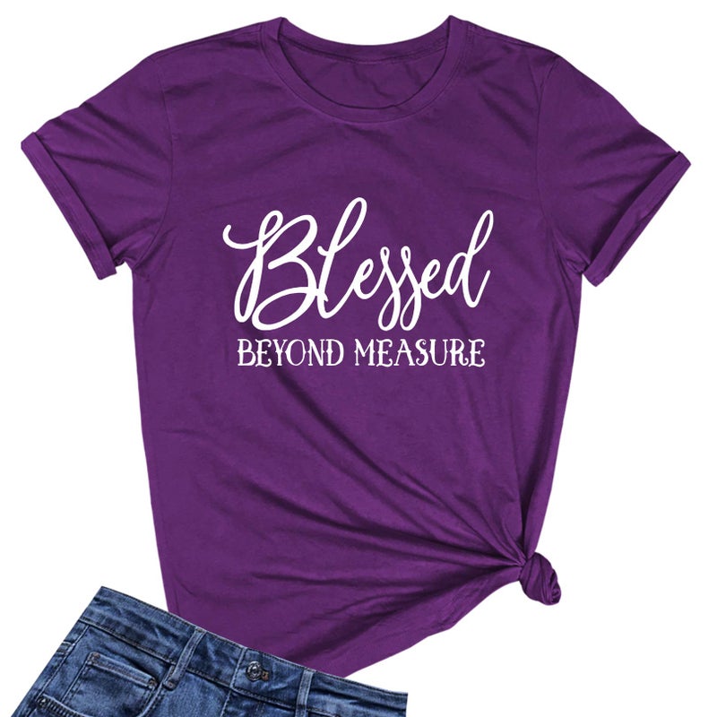 LOOKFACE Women Novelty Tees Cute Graphic Tops Purple Medium - Image 1