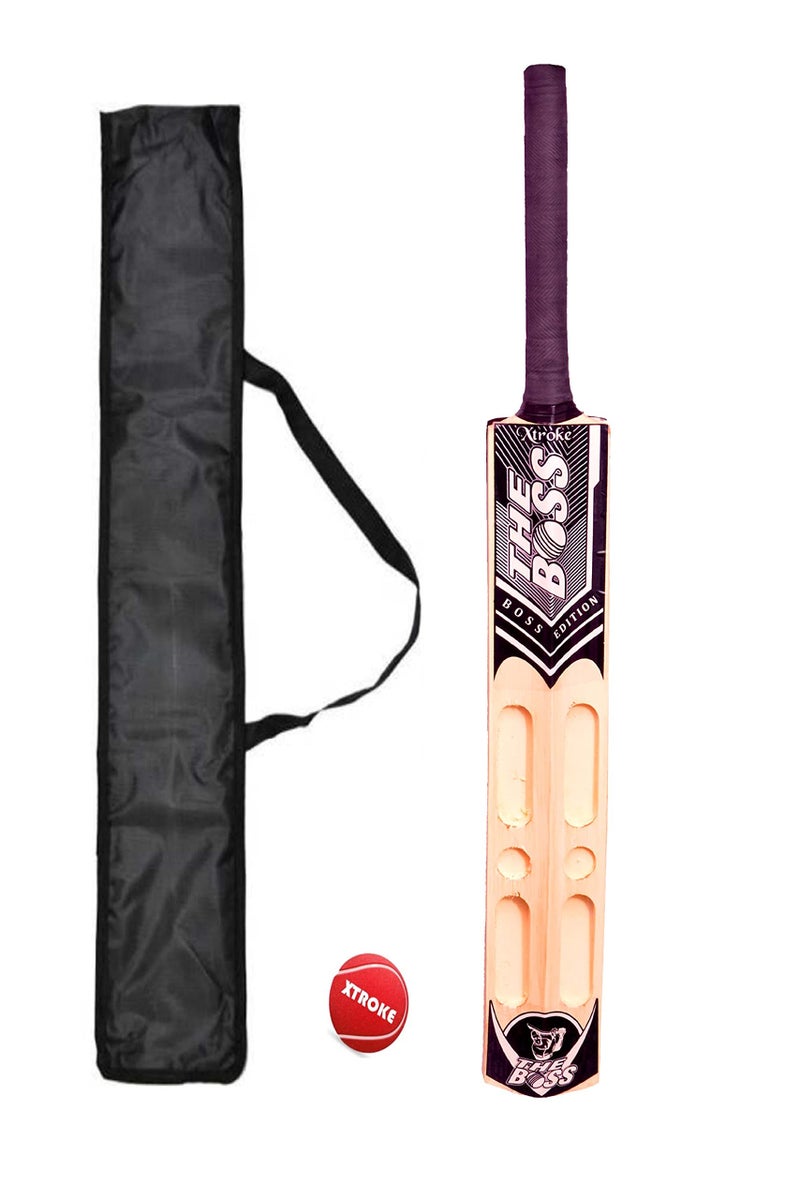 XTROKE The Boss Edition Scoop Design Popular Willow for Boys and Girls Advance Play (Full Size) (Scoop Cricket Bat with Ball & Bat Cover) - Image 1