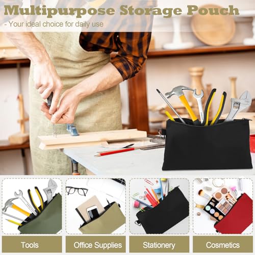 Coidea 4 Pack Tool Bag, Premium Tool Pouch Zipper Bag, 12" Tool Pouch with Zipper, Multipurpose Storage Pouch with Carabiner for Tools, Stationary, Pencil Pouch, Gadgets, Cosmetics - Image 4
