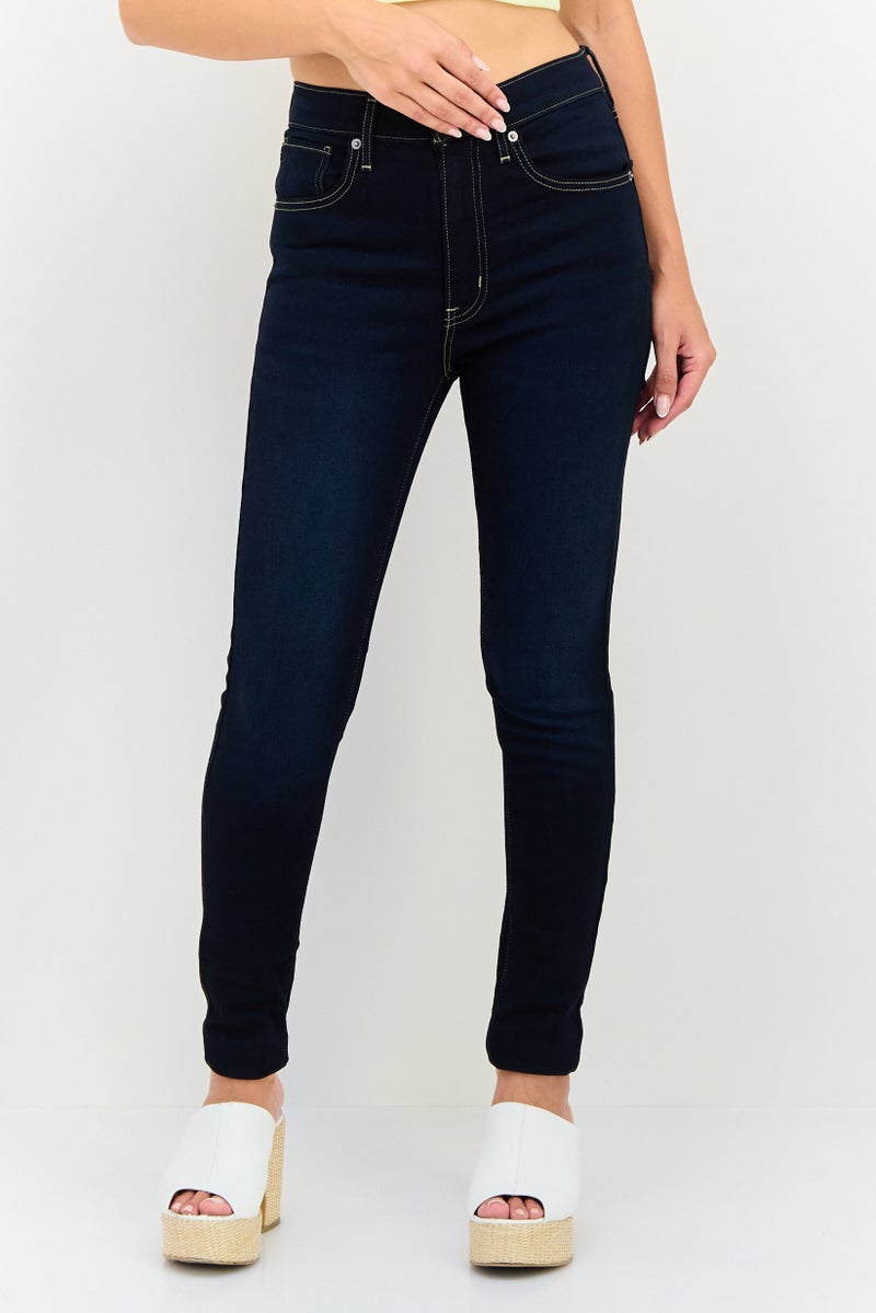Levi's Women Super Skinny Fit Solid Stretchable Jeans, Navy - Image 1