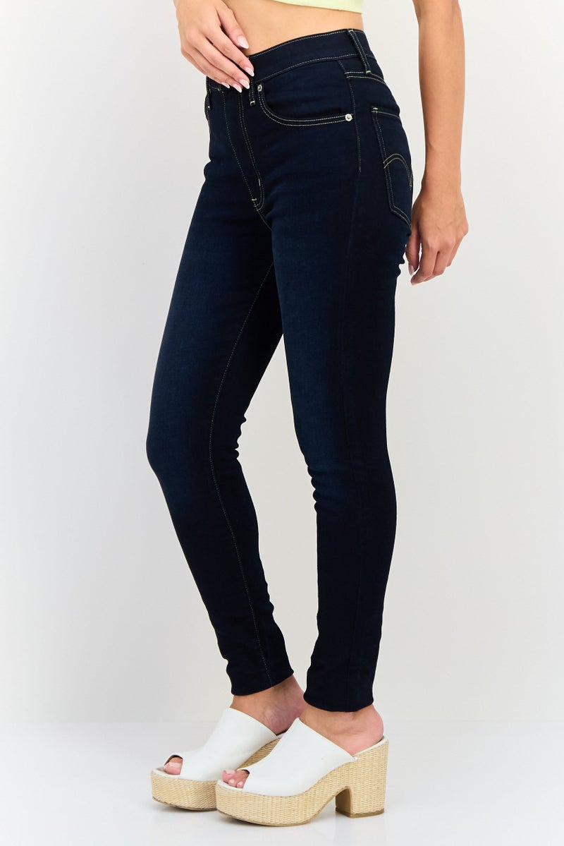 Levi's Women Super Skinny Fit Solid Stretchable Jeans, Navy - Image 2