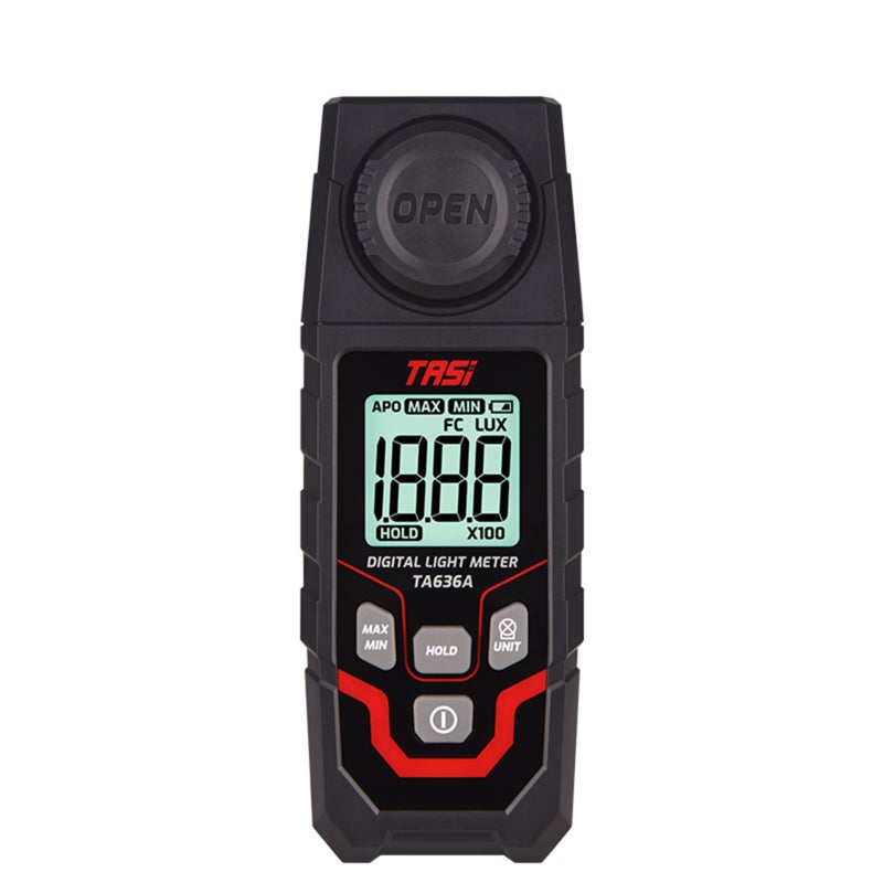 TASI TA636A Digital Light Meter Lux Meter Handheld Illuminometer Photometer with Integral Type Sensor 4 Digit LCD Display 0~200,000 Measurement Range Lux/FC Unit Selection Luxmeter Tester for Grow - Image 1