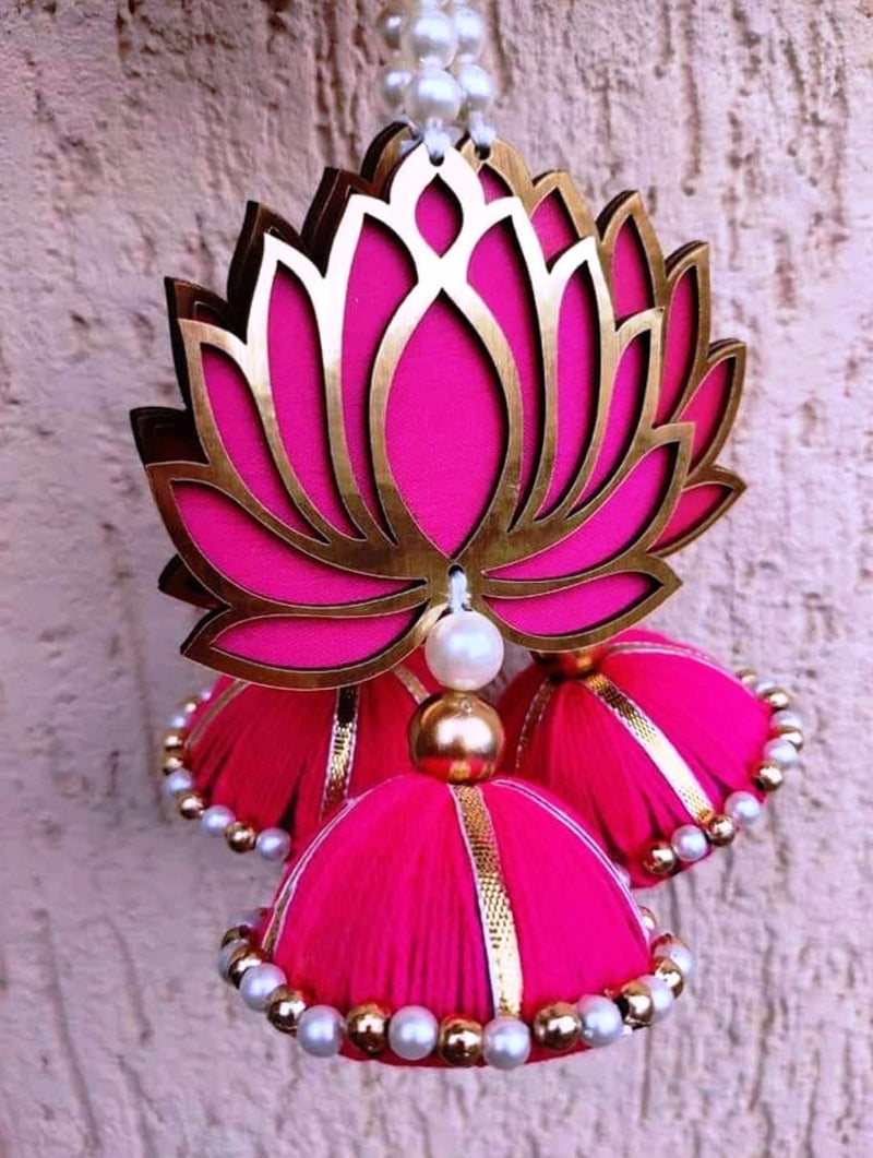 Generic Morvi Lotus with Cap Hanging Combo for Home DecorDiwali DecorWedding and All Festival DecorCombo Pack of 12 PEC  - Image 5
