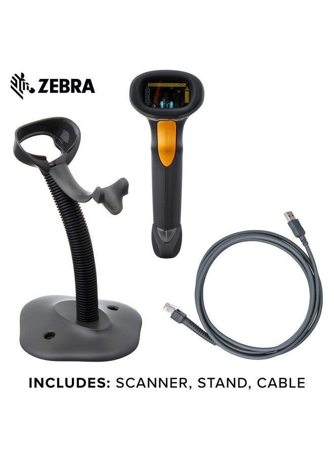 Symbol Zebra LS2208 Series Corded Handheld Standard Range Laser Scanner Kit with Gooseneck Stand and Cable Twilight Black LS2208-SR20007R-NA - Image 2
