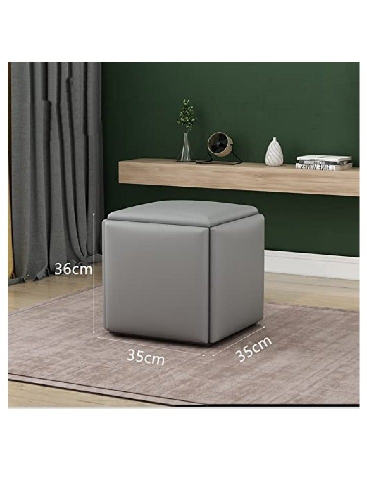 Organized Home Stool Set Backless Chairs Stackable for Living Room Dinning Kitchen - Image 2