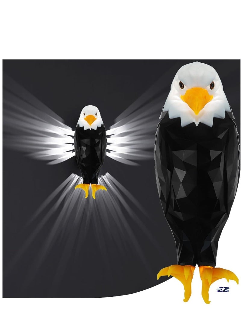 ELTRAZONE Bald Eagle Wall Light – American Eagle Night Light with Remote Control – Magnetic Wall Mounted Eagle Lamp for Bedroom, Living Room & Hallway – Battery Operated & Removable Charging Eagle Light - Image 1