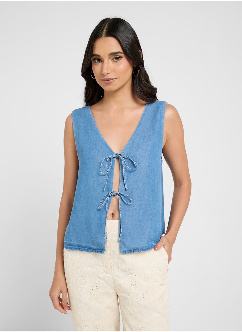 VERO MODA - VMFLEUR SL STRING 2WAY TENCEL TOP GA - Image 1