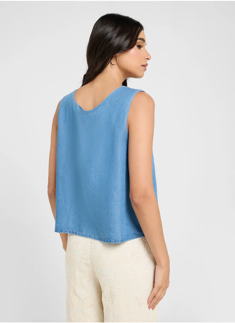 VERO MODA VMFLEUR SL STRING 2WAY TENCEL TOP GA