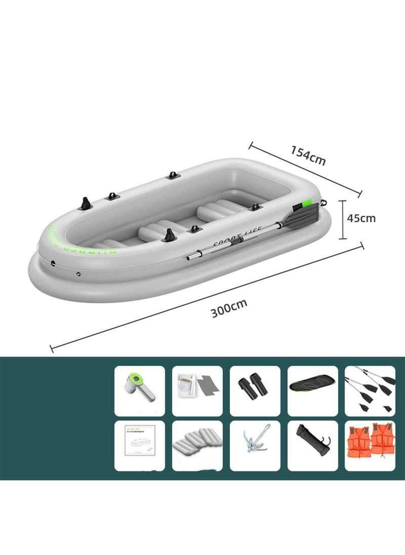 LIMOS Inflatable Boat 4 Person Quick Inflate and Deflate with Portable Electric Pump and Aluminium Oars  - Image 3
